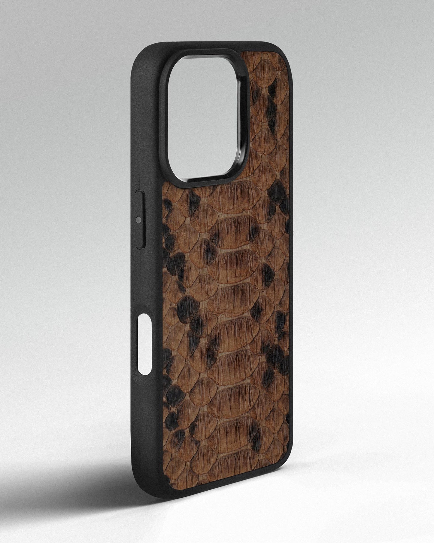 Tobacco Python Leather Sport Case for iPhone 16 Pro Max