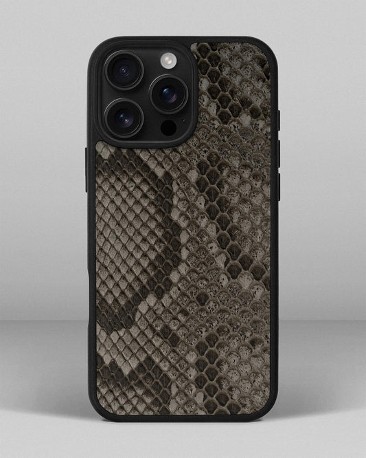 Grey Python Skin Sport Case for iPhone 16 Pro Max