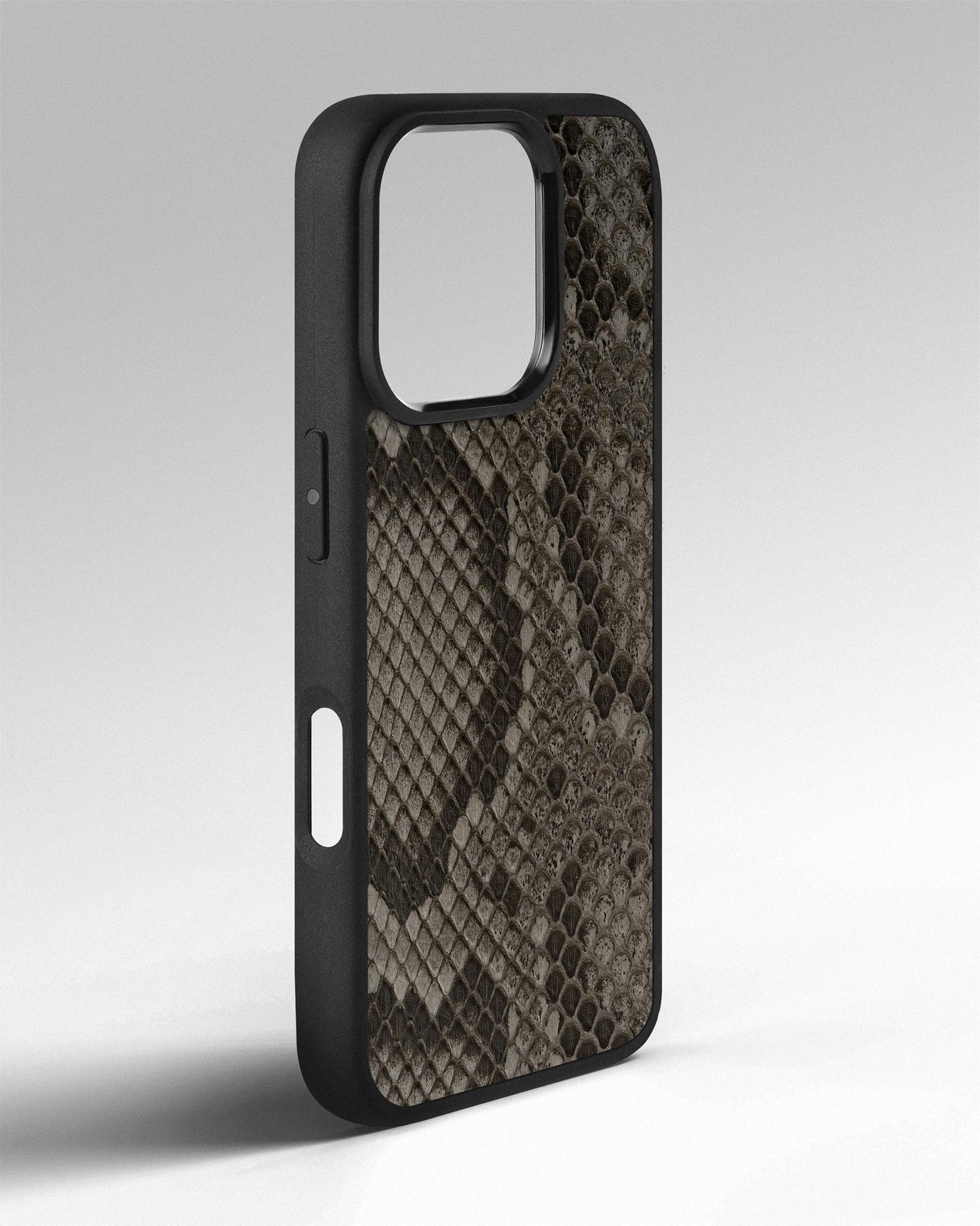 Grey Python Skin Sport Case for iPhone 16 Pro Max