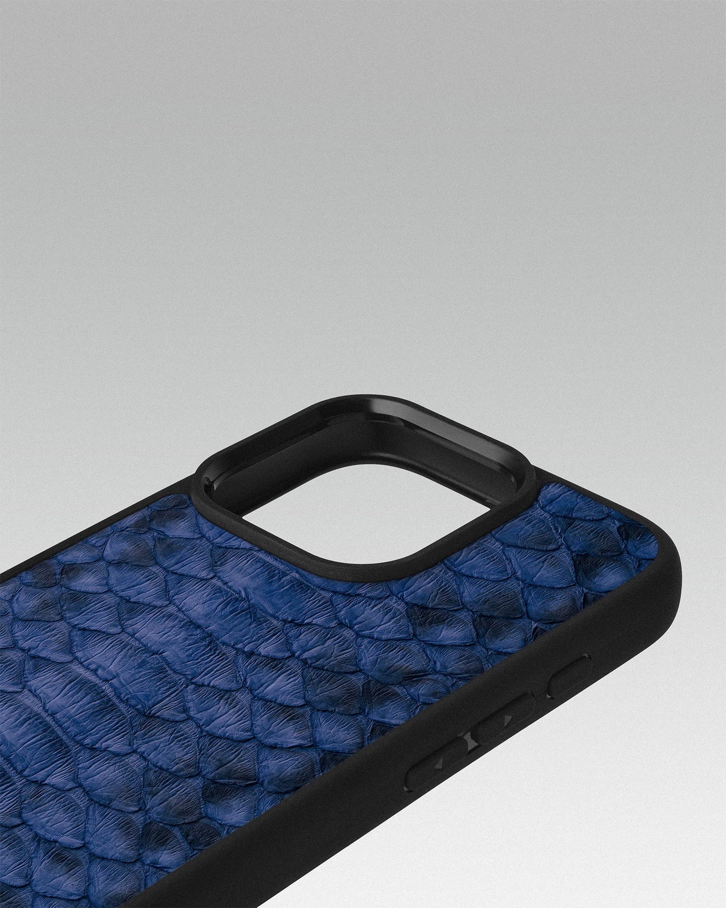 Steel Blue Python Leather Sport Case for iPhone 16 Pro Max