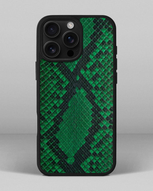 Green Python Skin Sport Case for iPhone 16 Pro Max