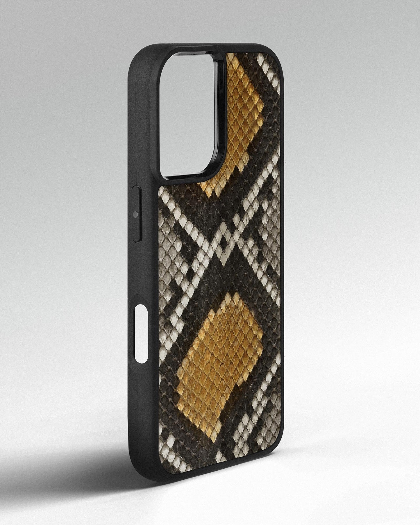 Gray & Yellow Python Skin Sport Case for iPhone 16 Plus