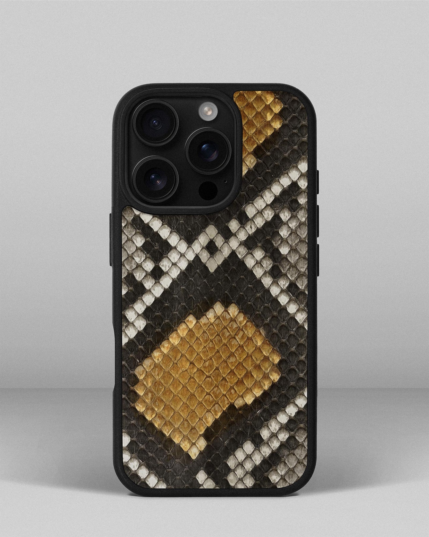 Gray & Yellow Python Skin Sport Case for iPhone 16 Pro