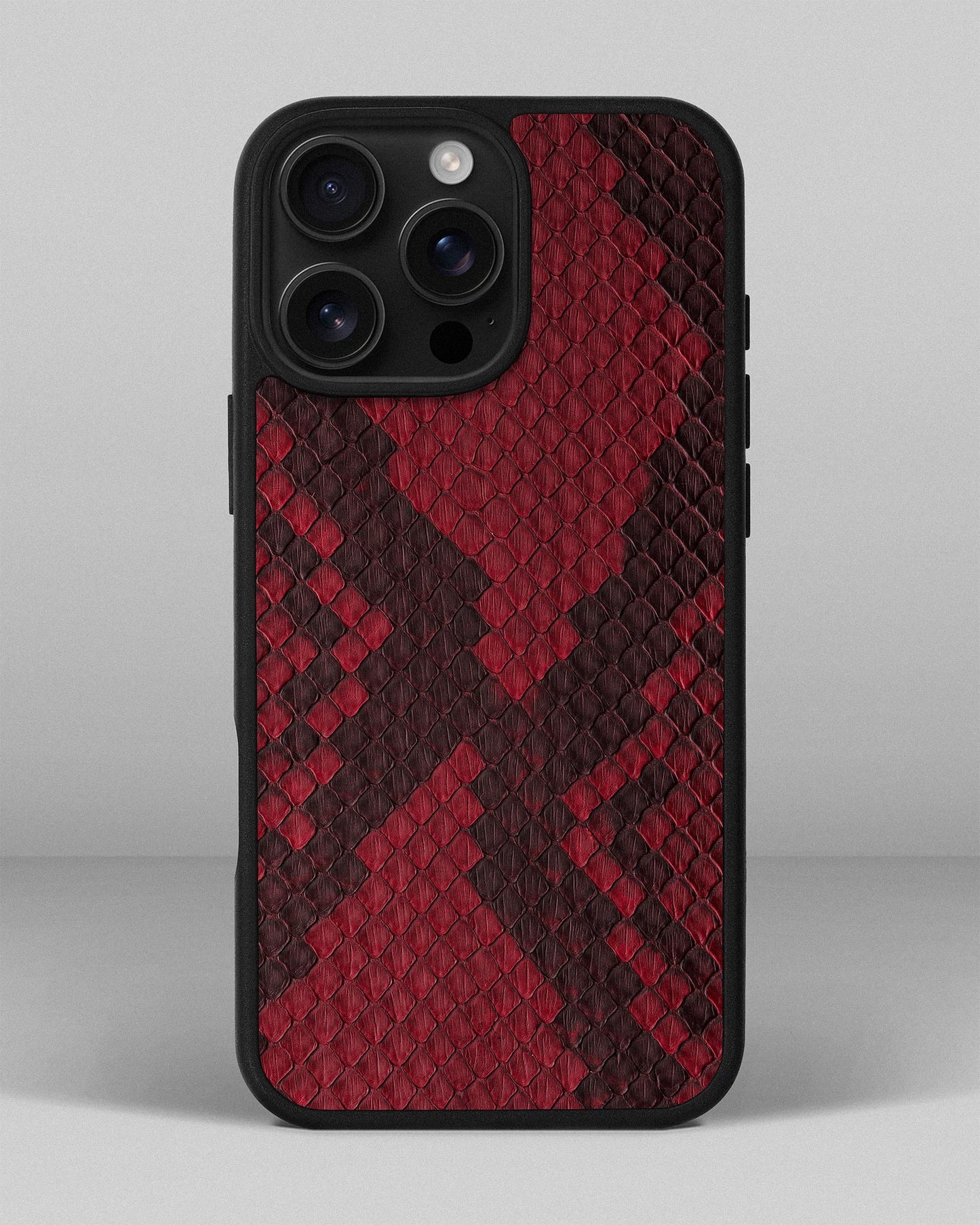 Dusty Red Python Skin Sport Case for iPhone 16 Pro Max