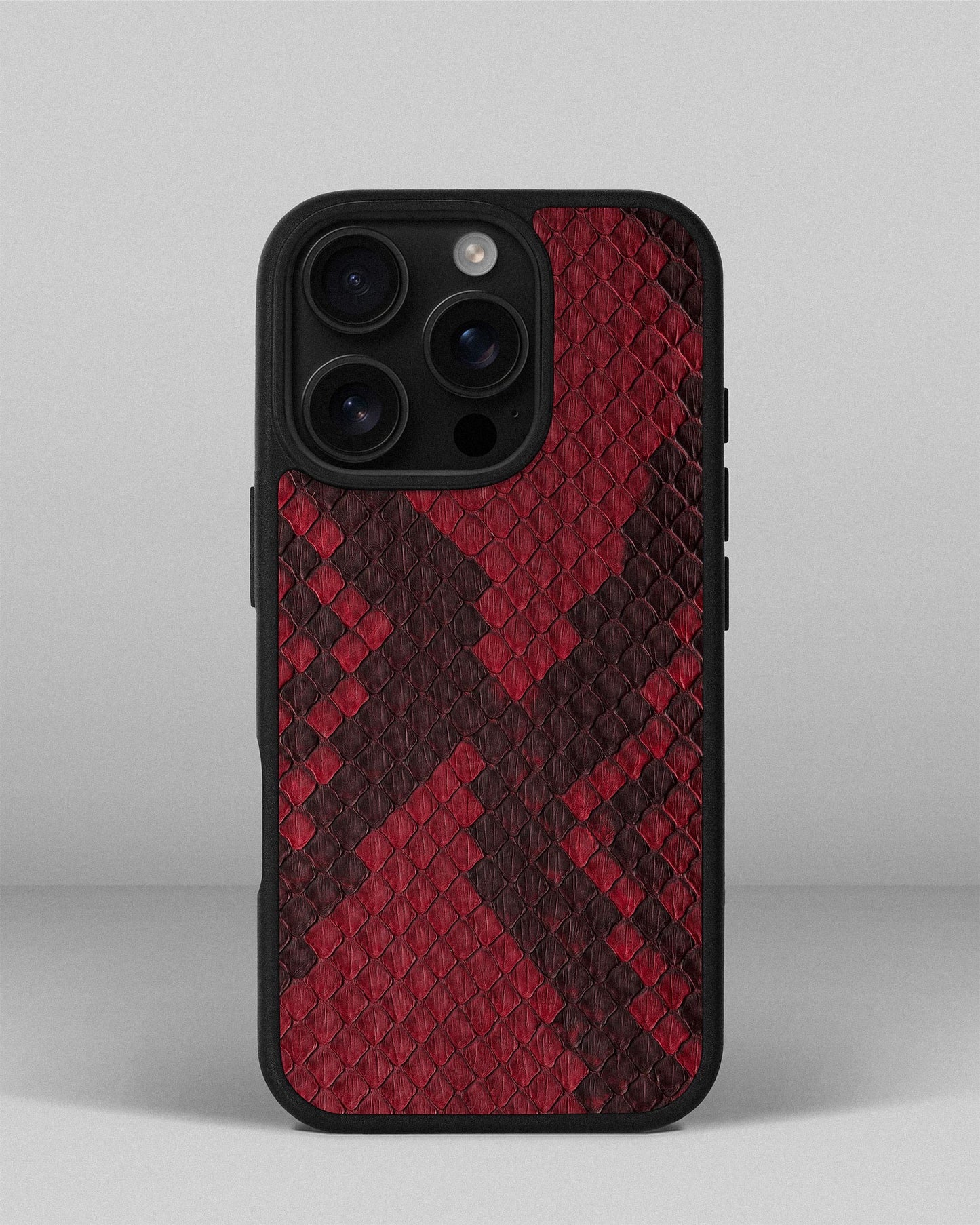 Dusty Red Python Skin Sport Case for iPhone 16 Pro