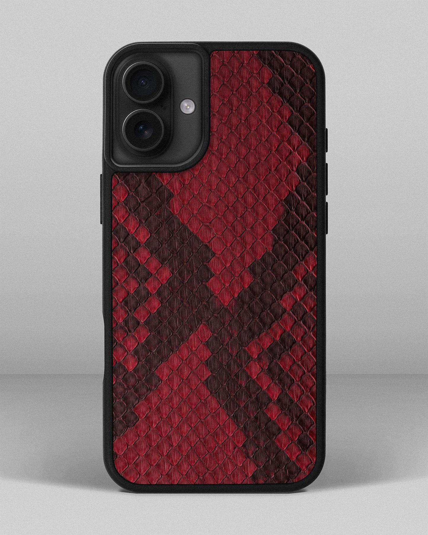 Dusty Red Python Skin Sport Case for iPhone 16 Plus