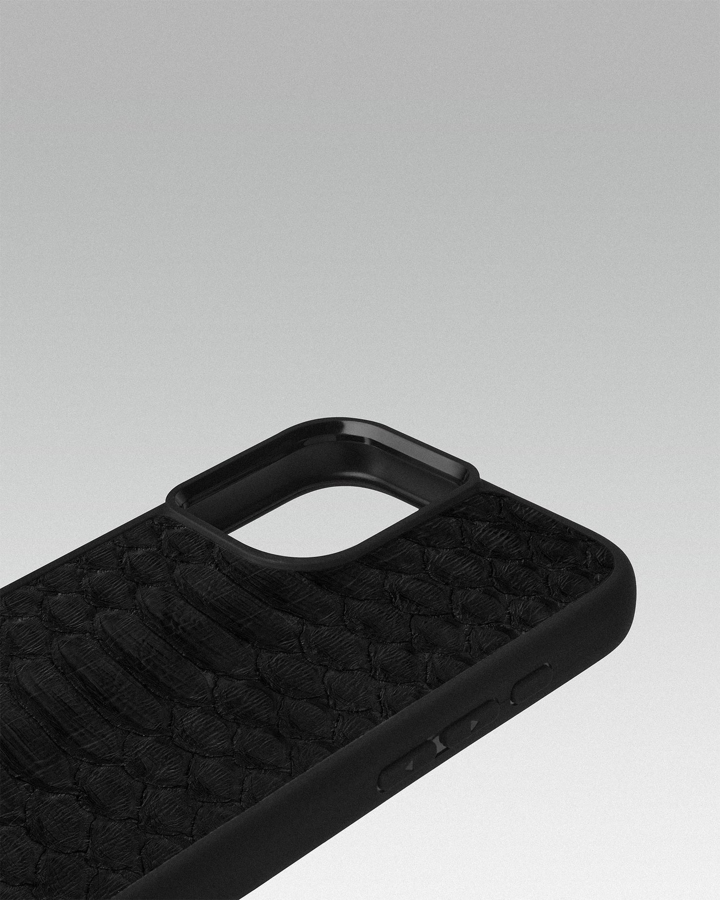 Black Python Leather Sport Case for iPhone 16