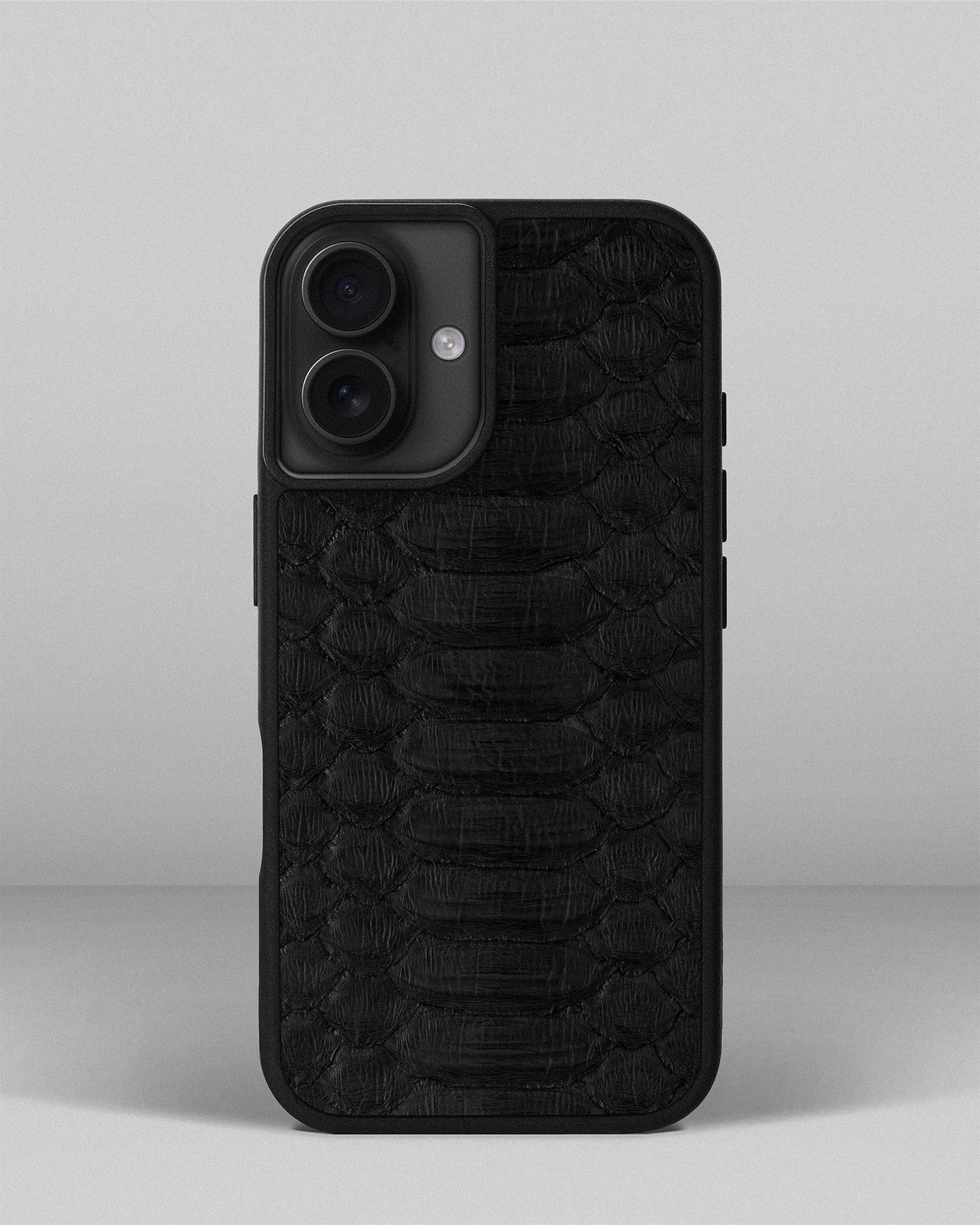 Black Python Leather Sport Case for iPhone 16