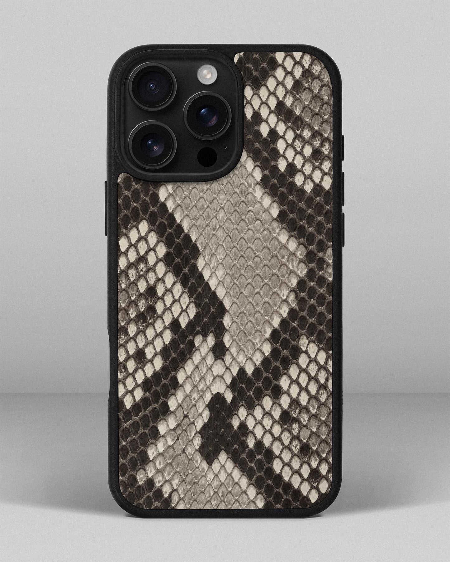 Black & White Python Skin Sport Case for iPhone 16 Pro Max