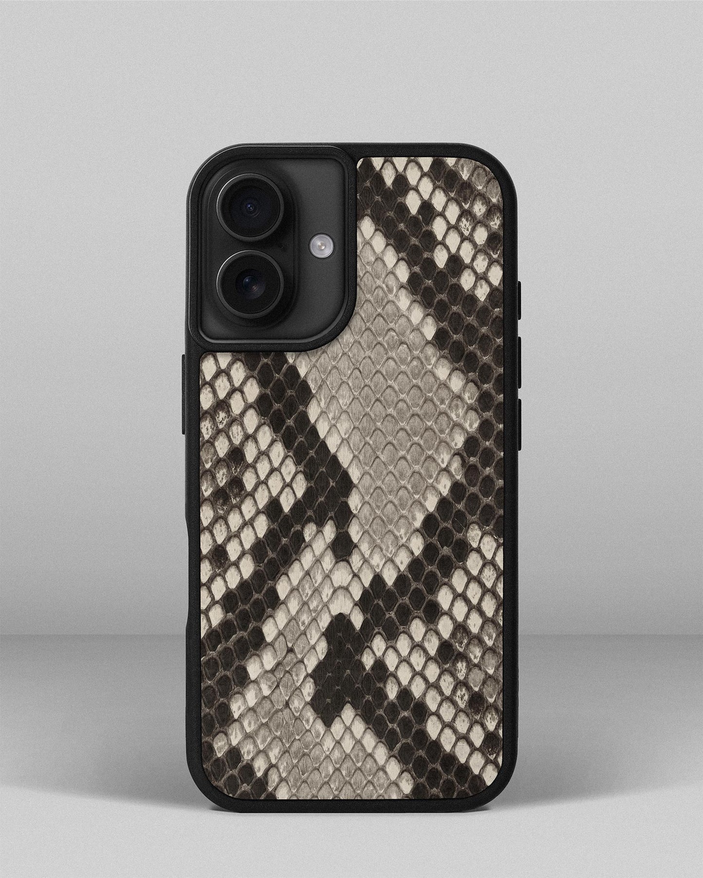 Black & White Python Skin Sport Case for iPhone 16