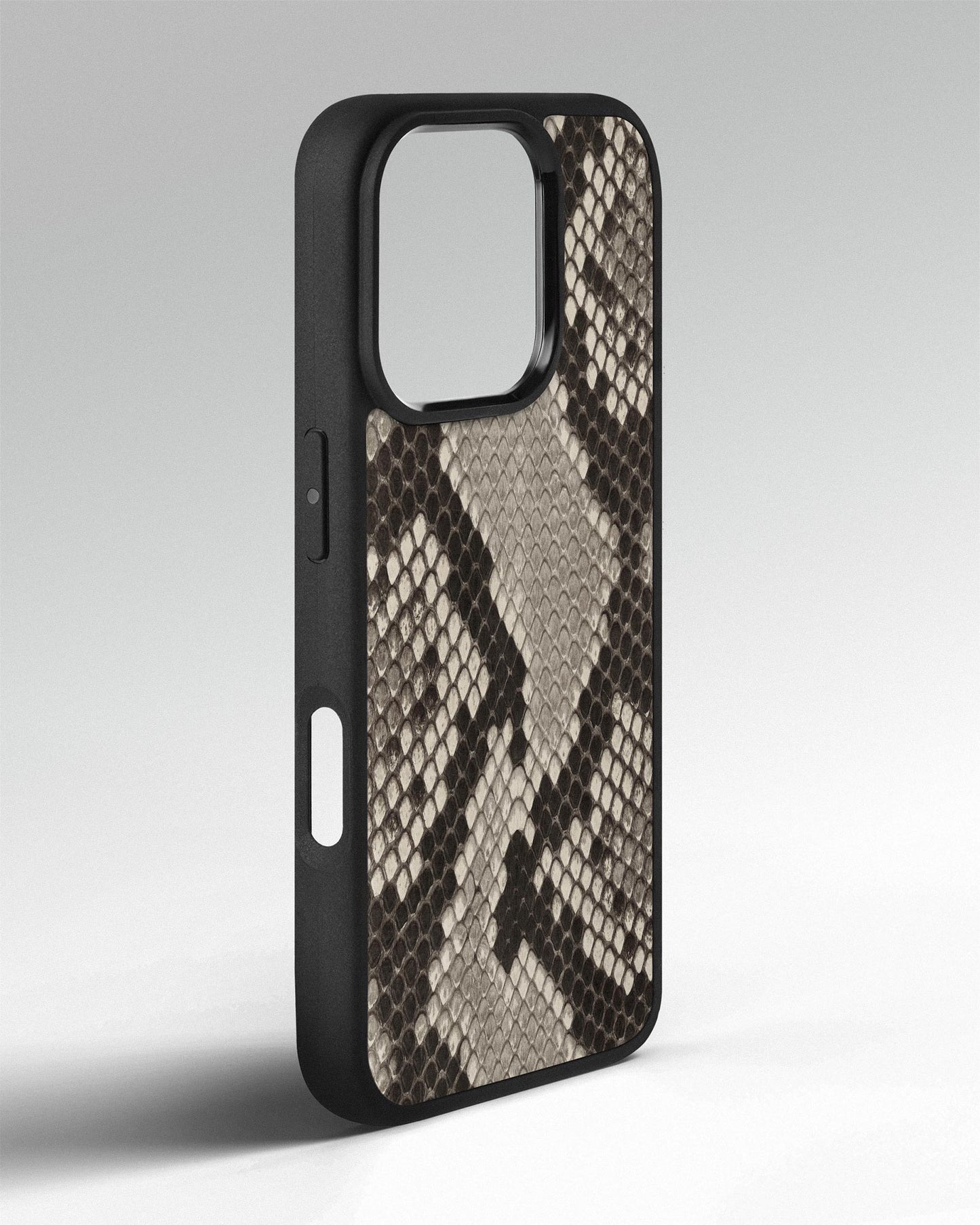 Black & White Python Skin Sport Case for iPhone 16 Pro Max