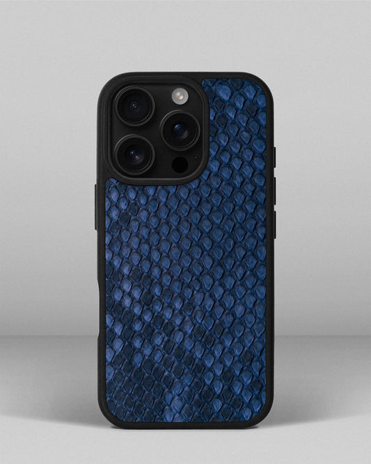 Спортивний чохол Steel Blue Python Skin для iPhone 16 Pro