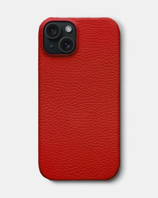 Red Leather Case for iPhone 16 Plus