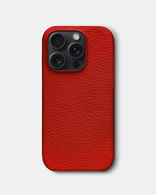 Red Leather Case for iPhone 16 Pro