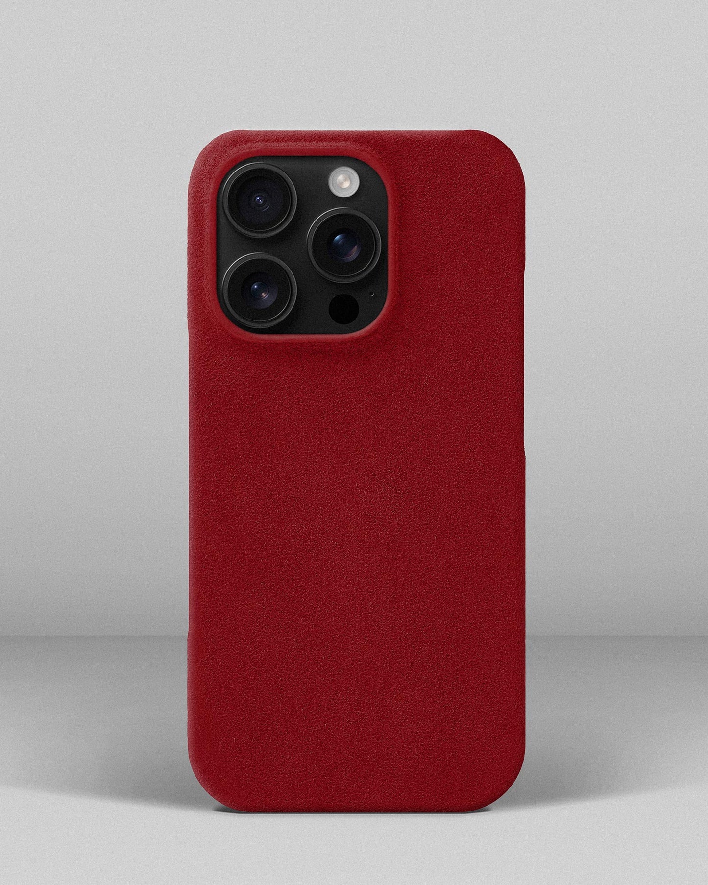 Red Alcantara Case for iPhone 16 Pro