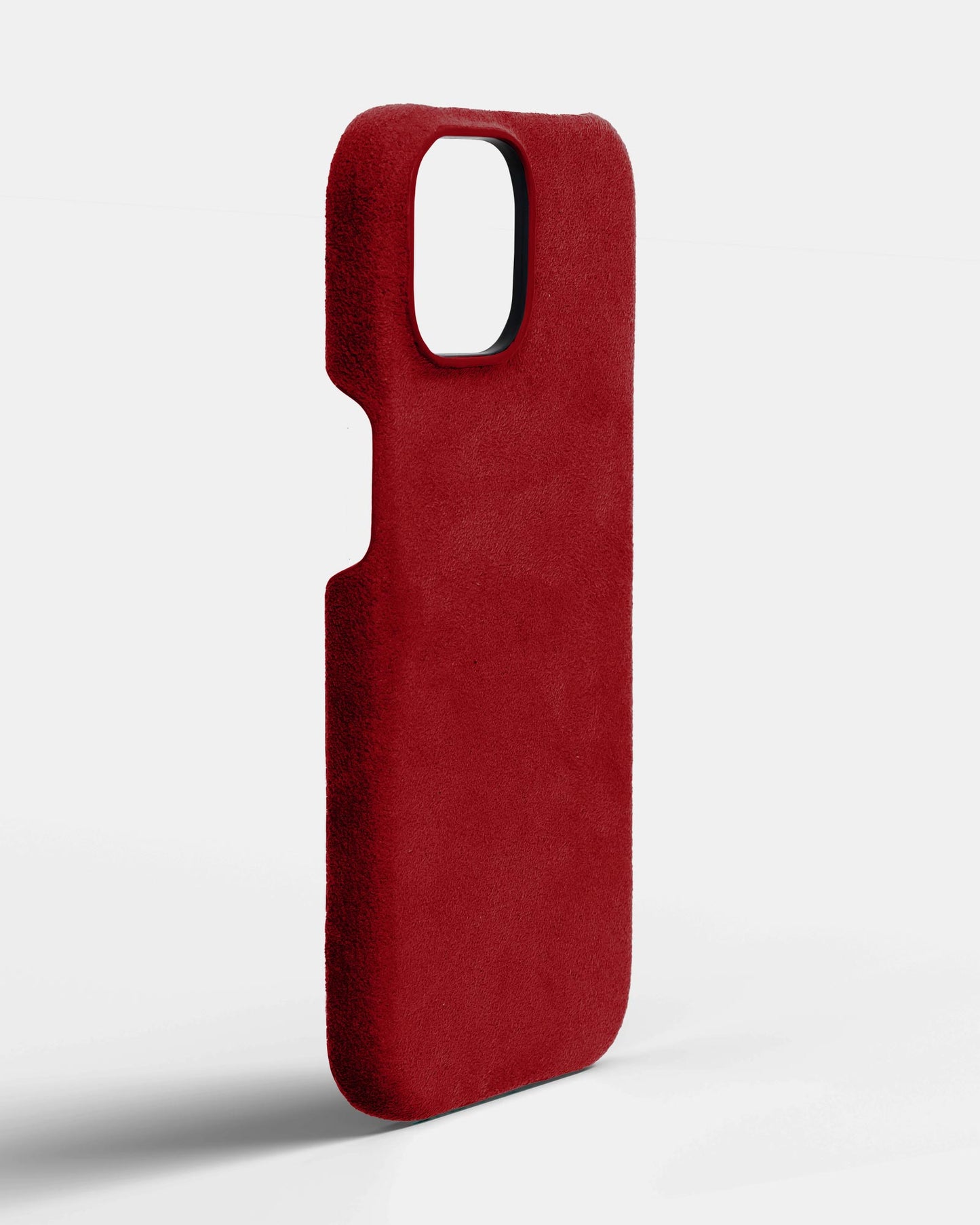 Red Alcantara Case for iPhone 15 Plus