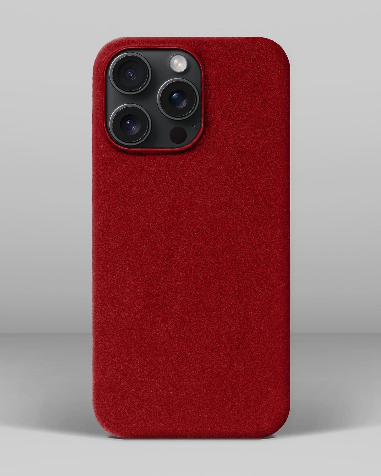 Red Alcantara Case for iPhone 15 Pro Max