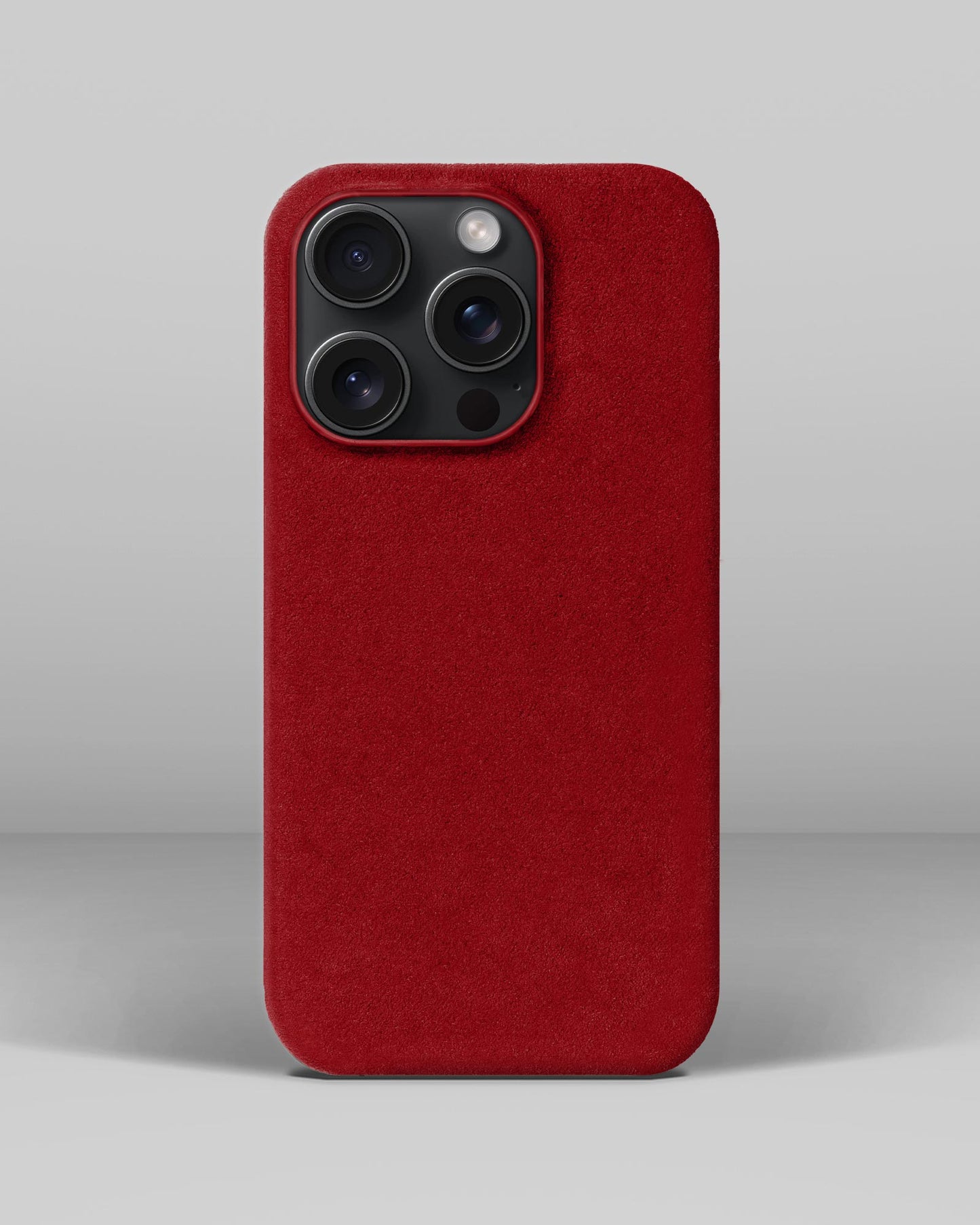 Red Alcantara Case for iPhone 15 Pro