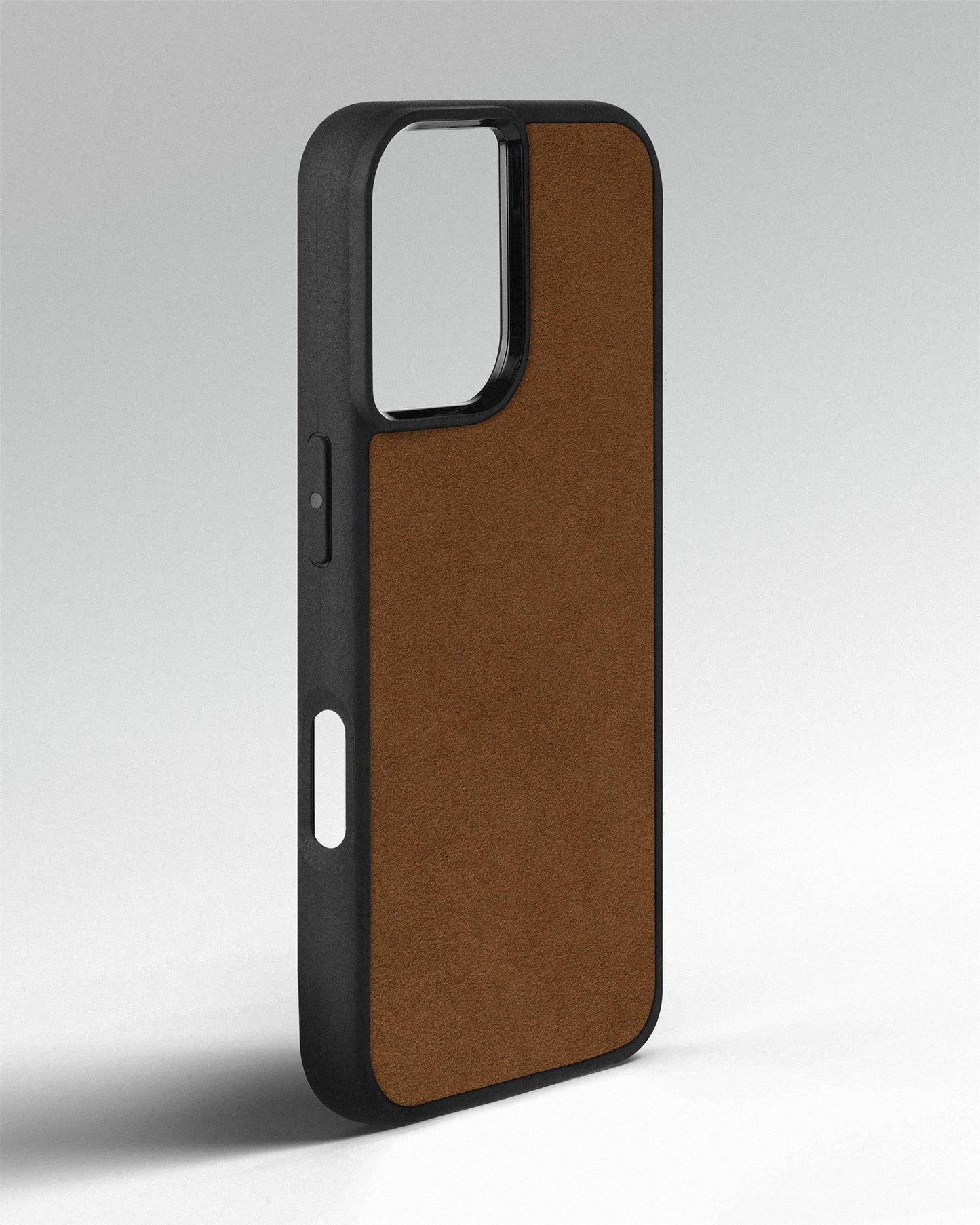 Brown Alcantara Sport Case for iPhone 16 Plus