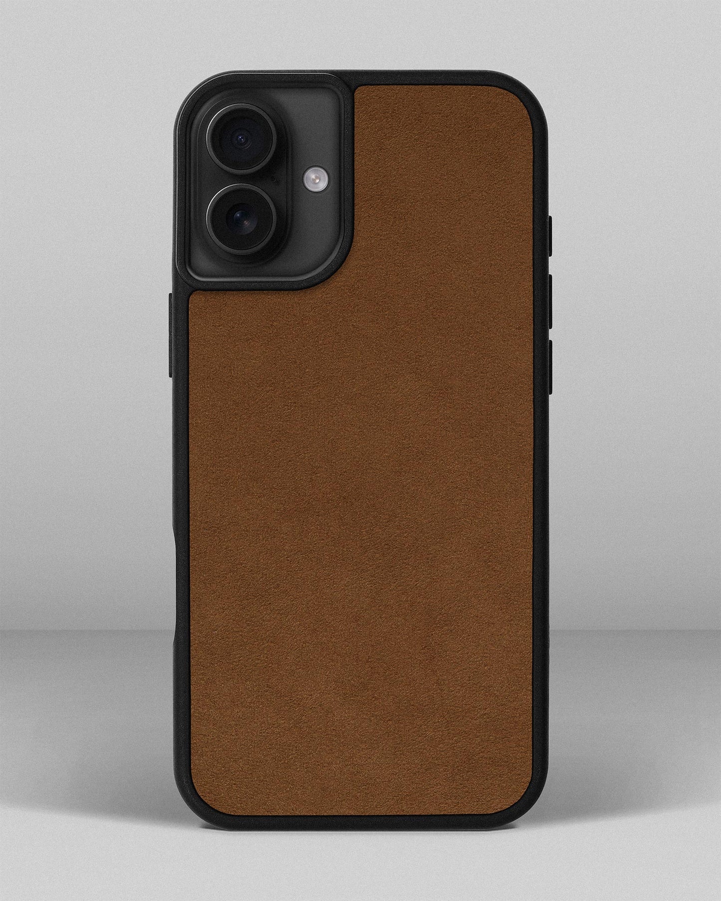 Brown Alcantara Sport Case for iPhone 16 Plus