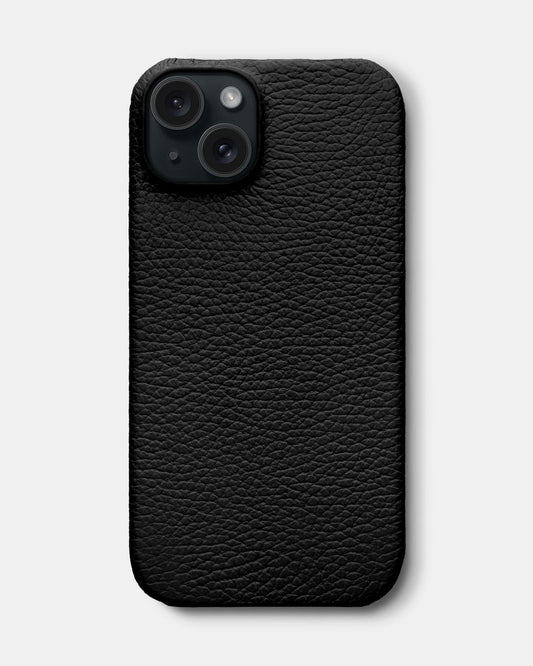 Black Leather Case for iPhone 16 Plus