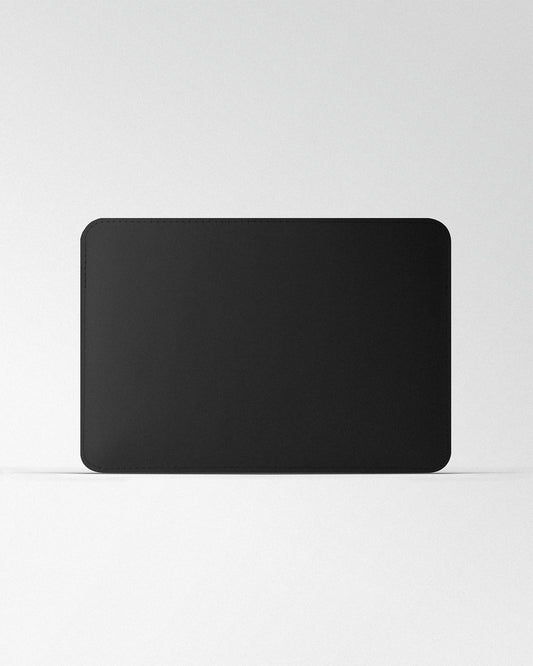 Minimalist MacBook Sleeve in Black Calfskin Leather