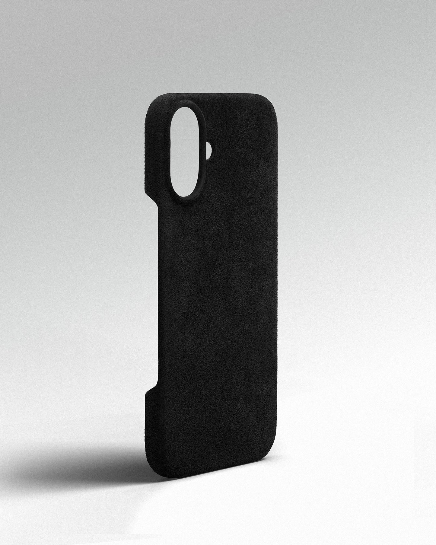 Black Alcantara Case for iPhone 16