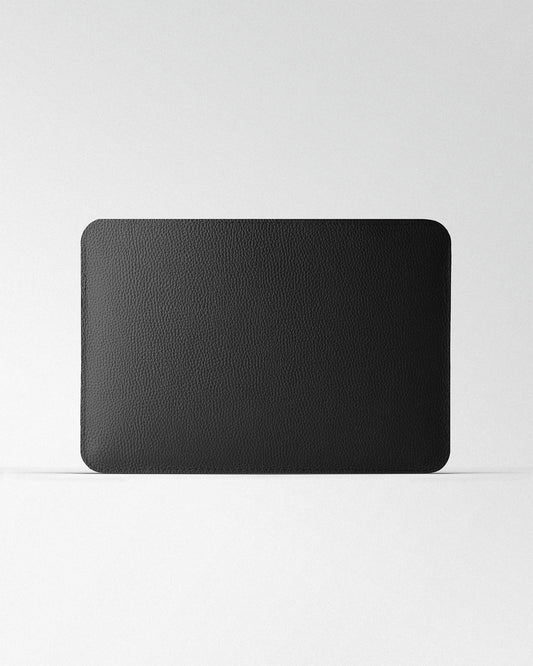 Minimalist MacBook Sleeve in Black Floater Leather