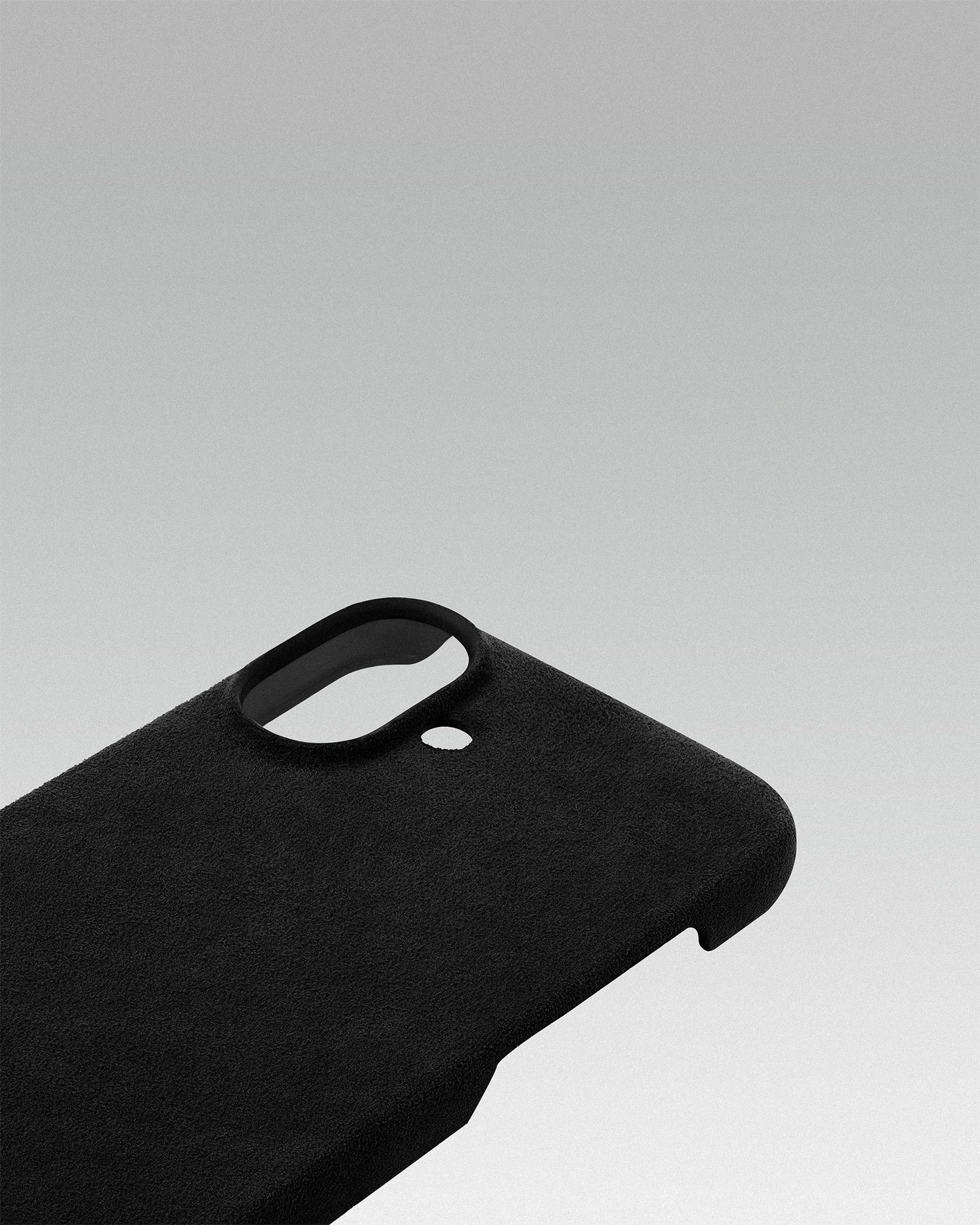 Black Alcantara Case for iPhone 16