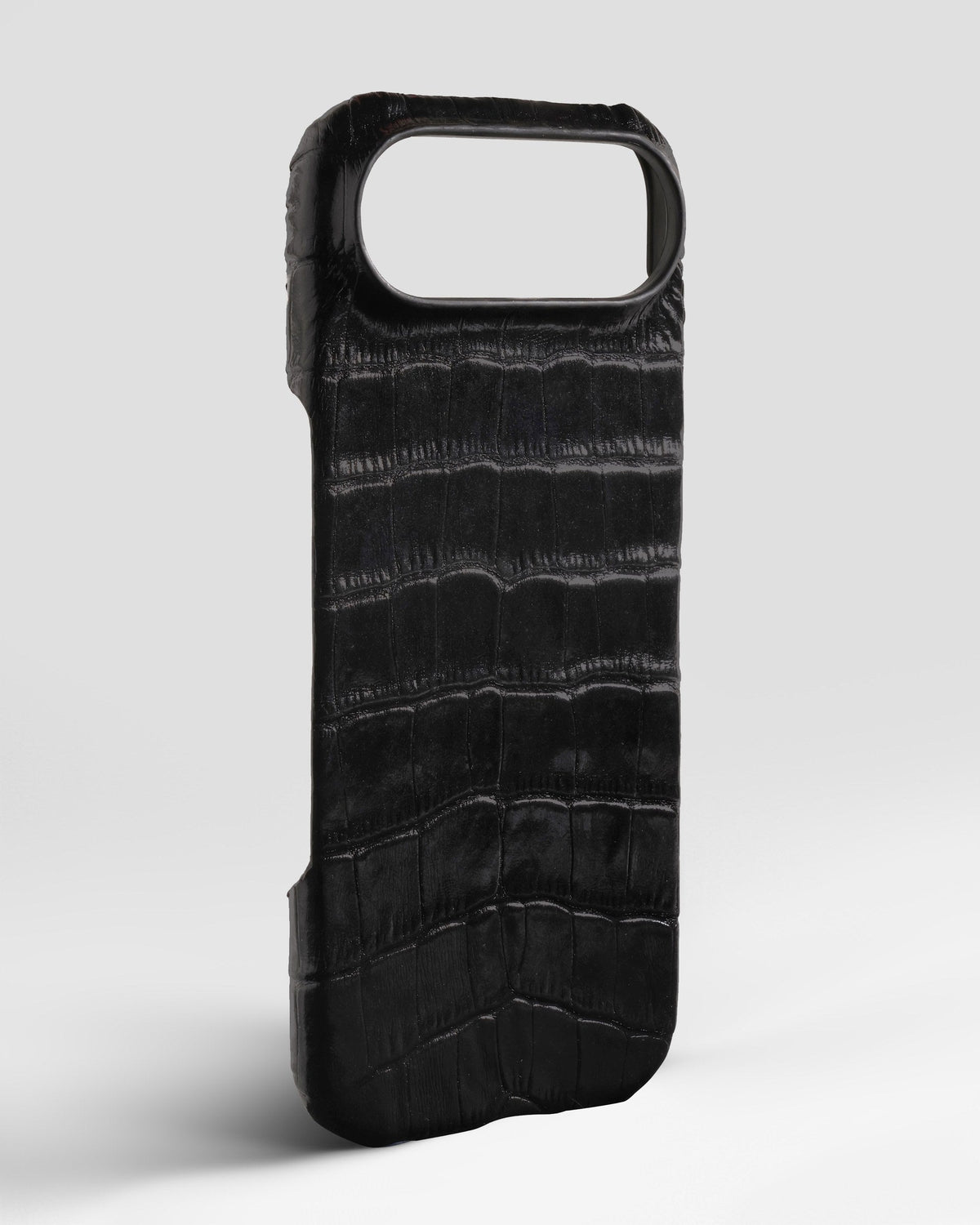 Black Crocodile-Embossed Leather Full-Wrap Case for iPhone 17 Air