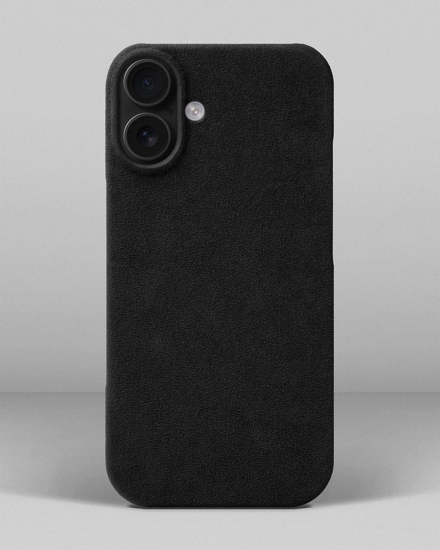 Black Alcantara Case for iPhone 16 Plus