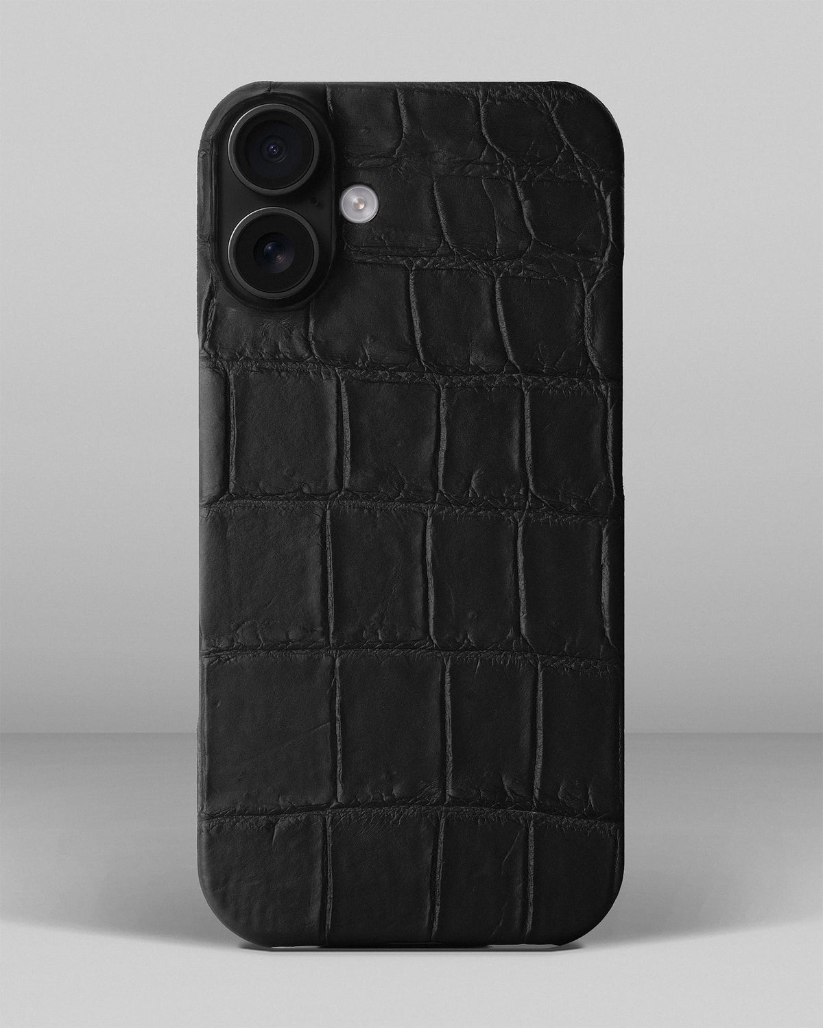 Black Crocodile Leather Full-Wrap Case for iPhone 14 Plus