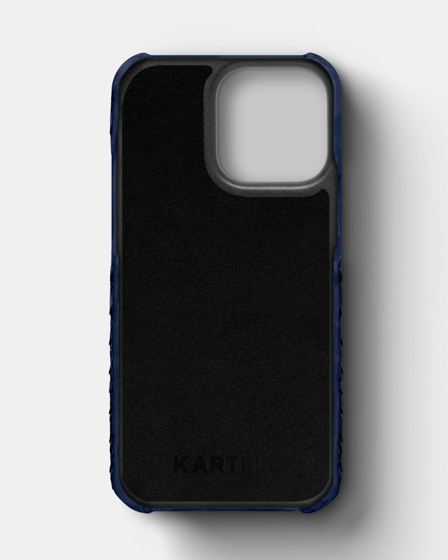 Genuine Navy Blue Python Leather Case for iPhone 15