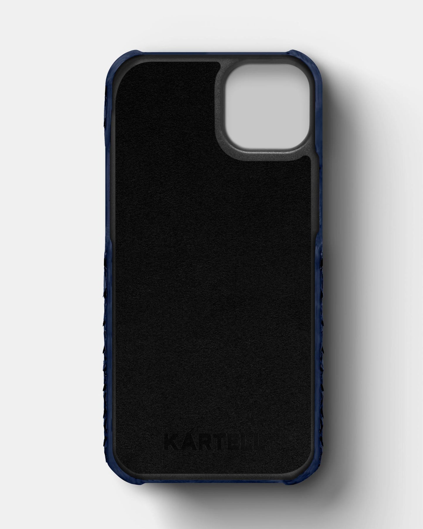 Genuine Navy Blue Python Leather Case for iPhone 15 Plus