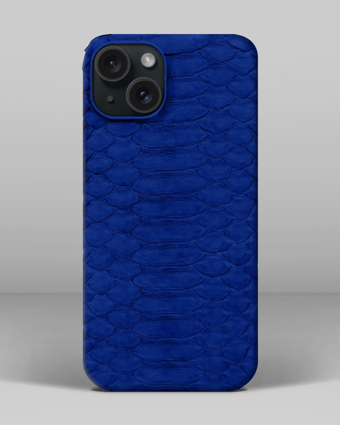 Genuine Blue Python Leather Case for iPhone 15 Plus