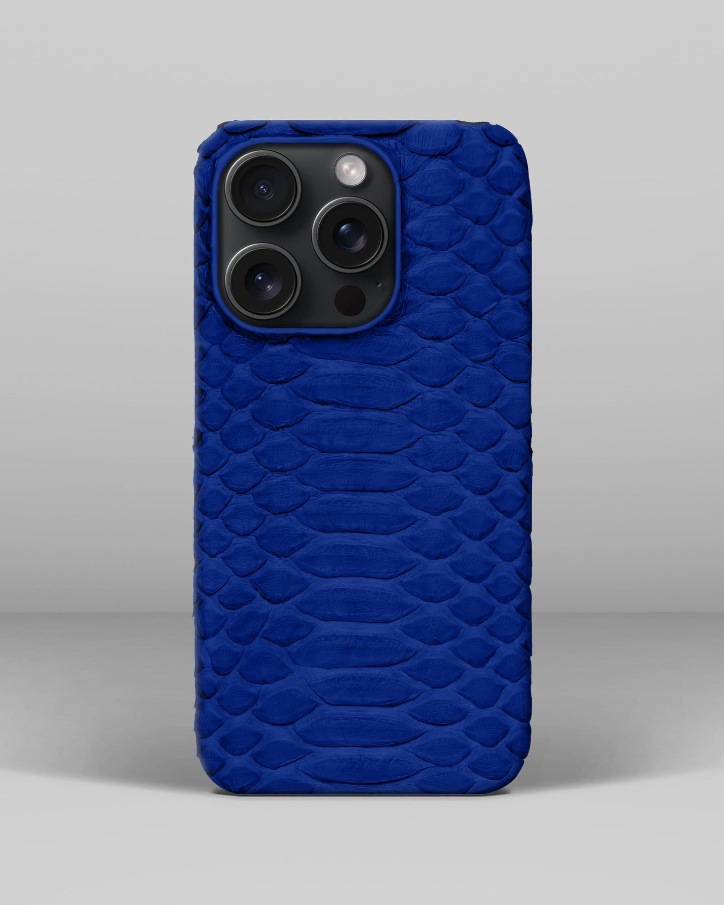 Genuine Blue Python Leather Case for iPhone 15 Pro