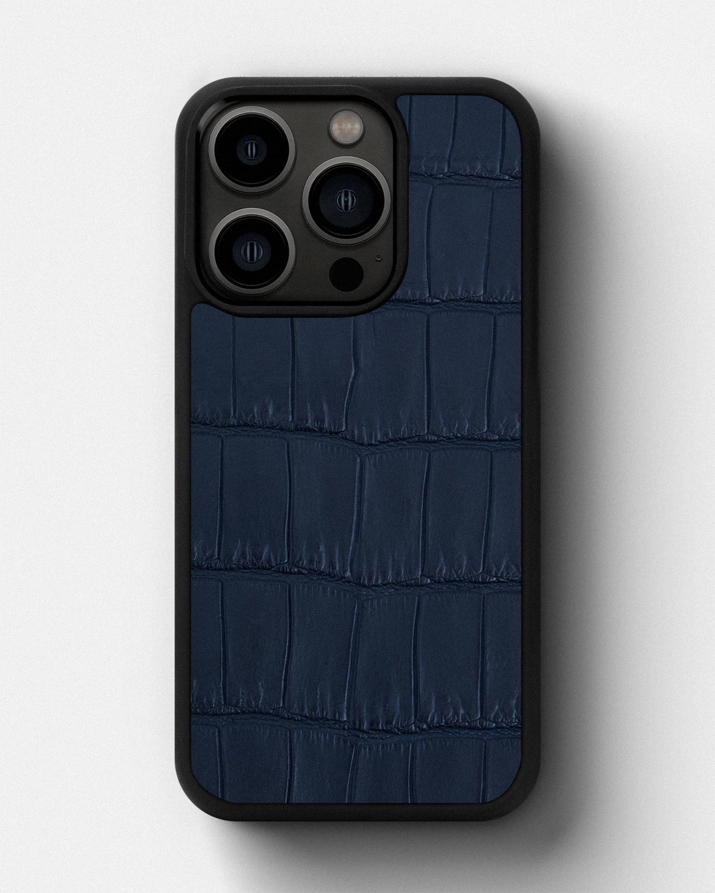 Dark blue Crocodile Leather Sport Case for iPhone 13 Pro Max