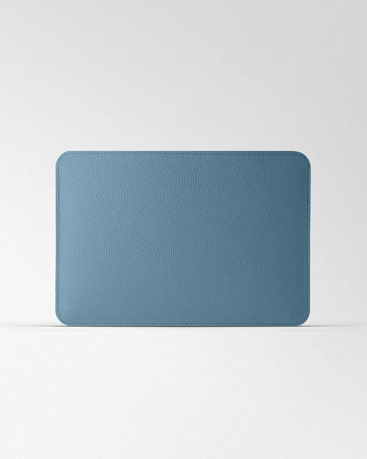 Minimalist MacBook Sleeve in Blue Floater Leather