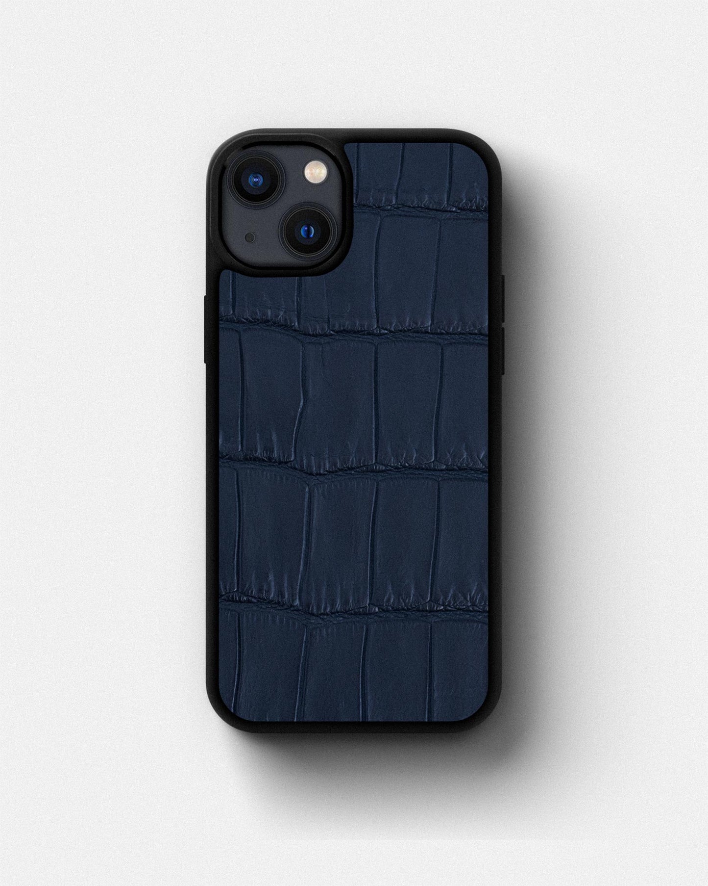 Dark blue Crocodile Leather Sport Case for iPhone 13 Mini