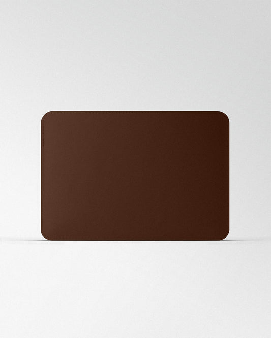 Minimalist MacBook Sleeve in Brown Calfskin Leather