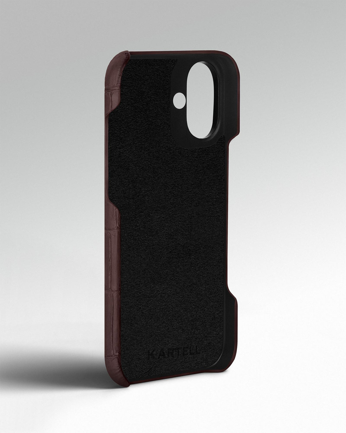 Dark Brown Crocodile Leather Full-Wrap Case for iPhone 14 Plus