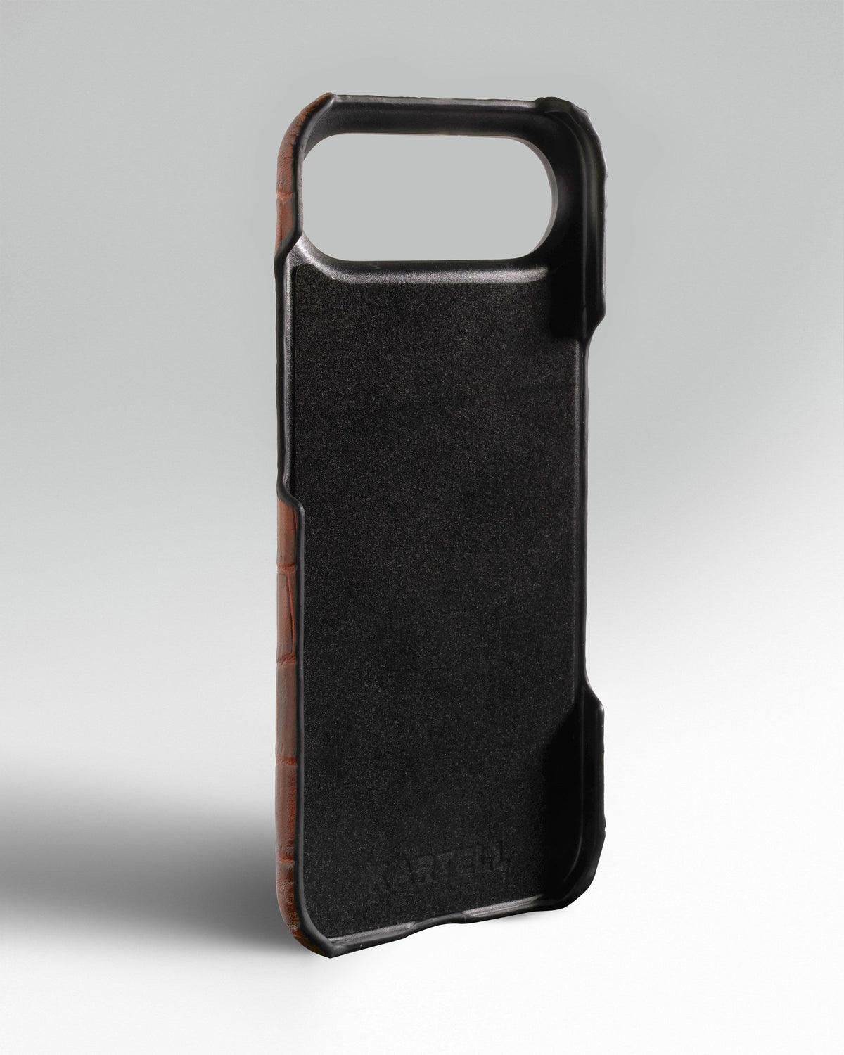 Brown Crocodile-Embossed Leather Full-Wrap Case for iPhone 17 Air
