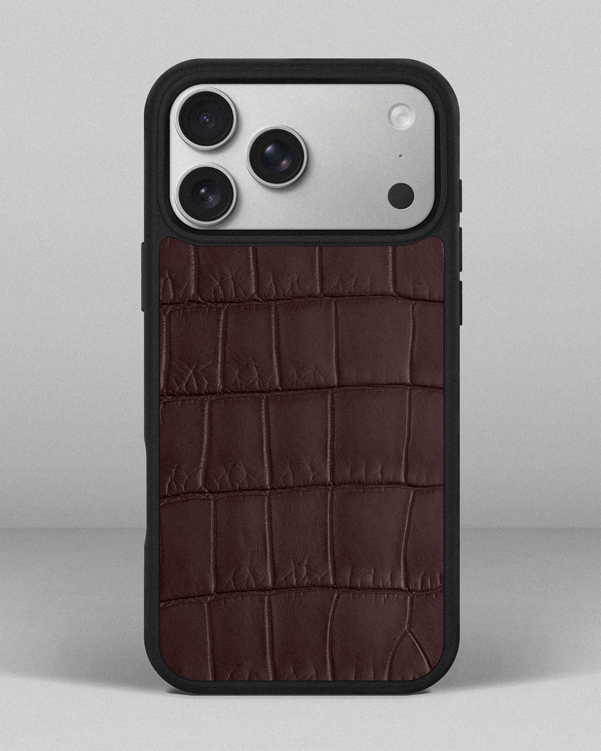 Brown Crocodile Leather Sport Case for iPhone 18 Pro Max