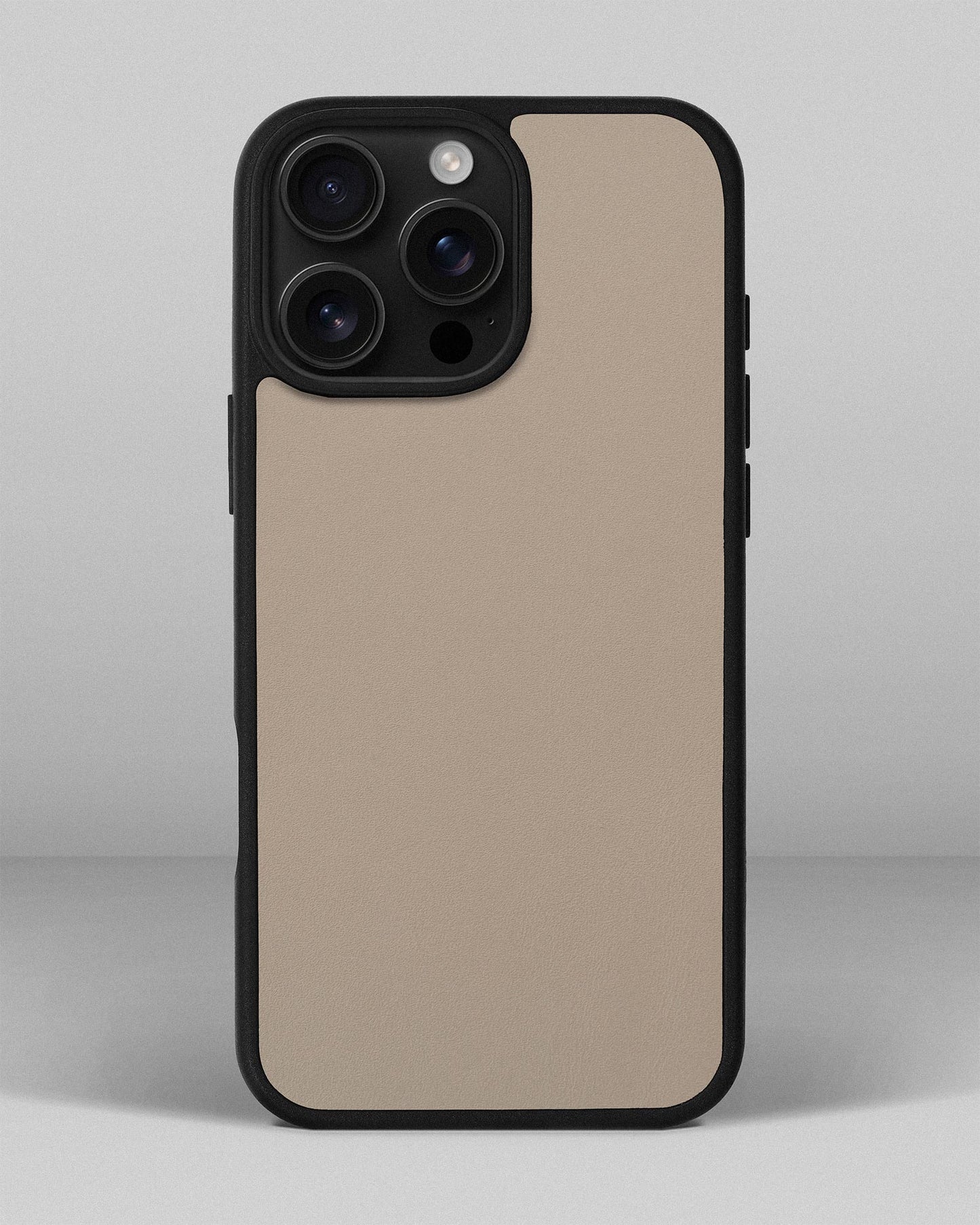 Smooth Beige Leather Sport Case for iPhone 16 Pro Max