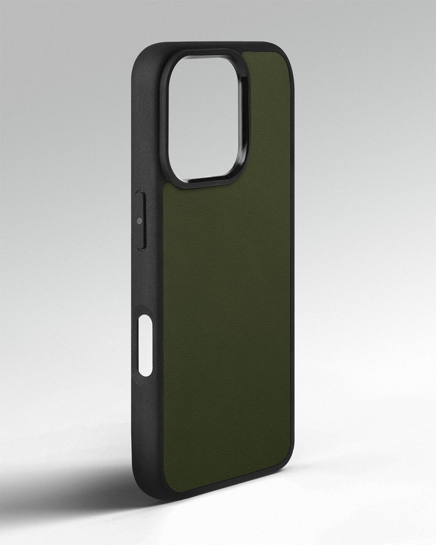 Smooth Dark Green Leather Sport Case for iPhone 16 Pro Max