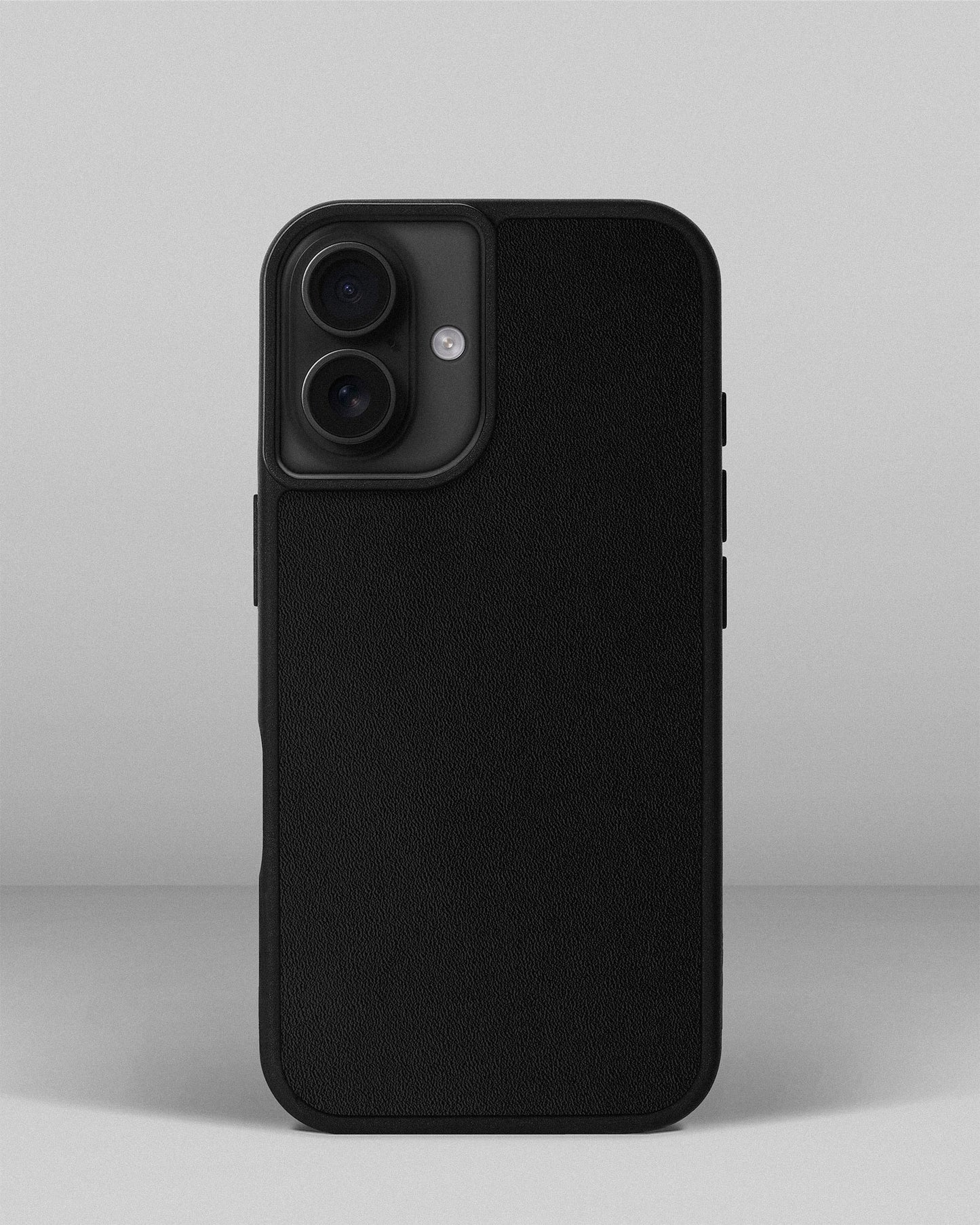 Smooth Black Leather Sport Case for iPhone 16