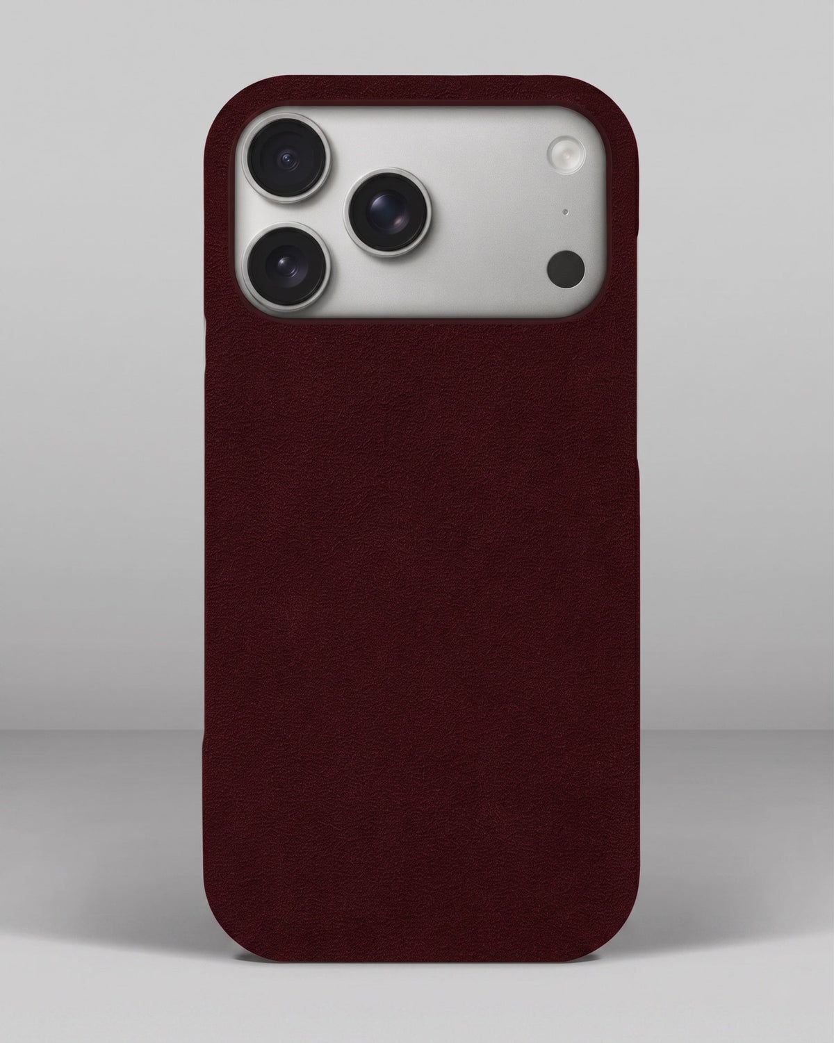 Burgundy Alcantara Case for iPhone 17 Pro Max