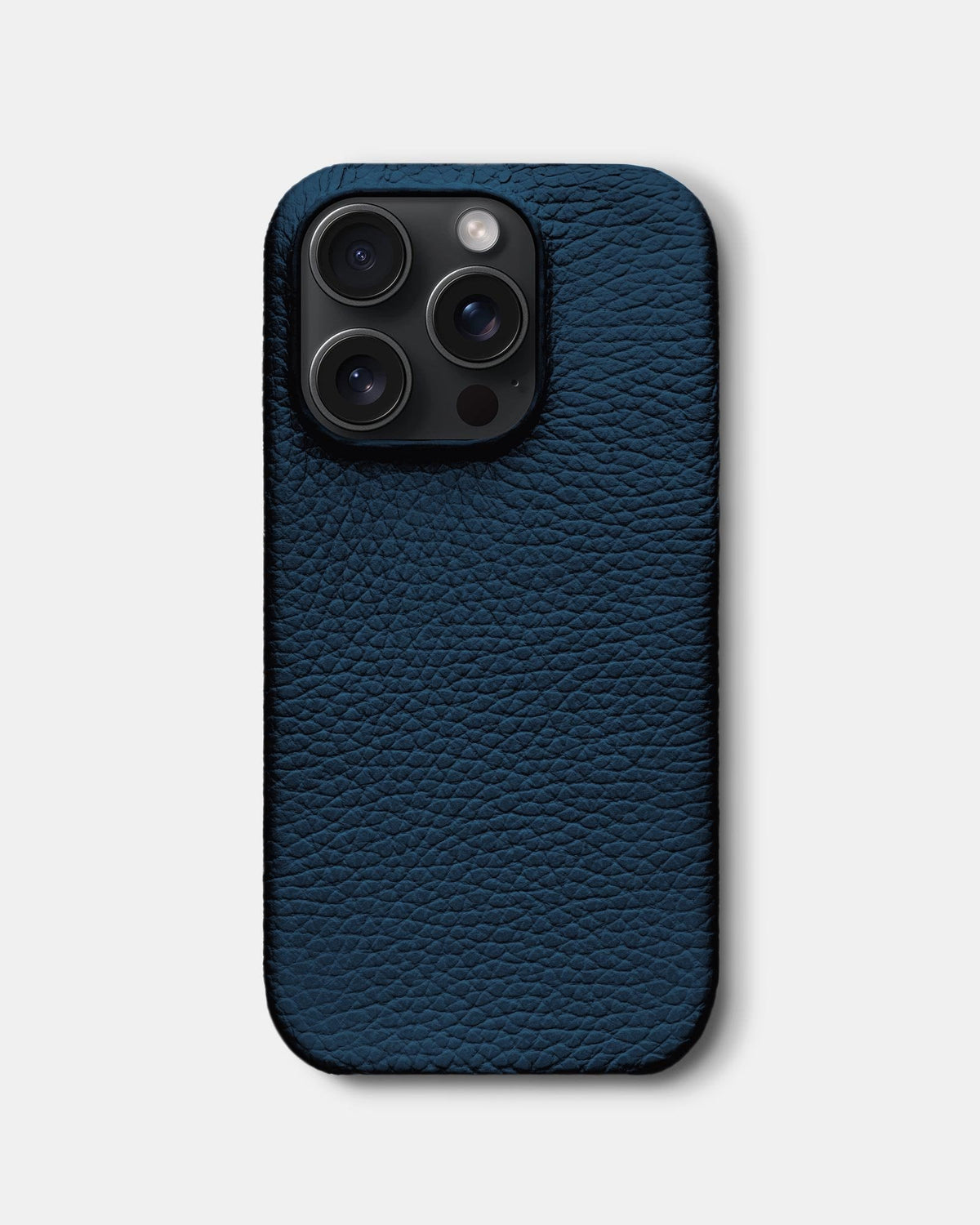 Navy Blue Leather Case for iPhone 16 Pro