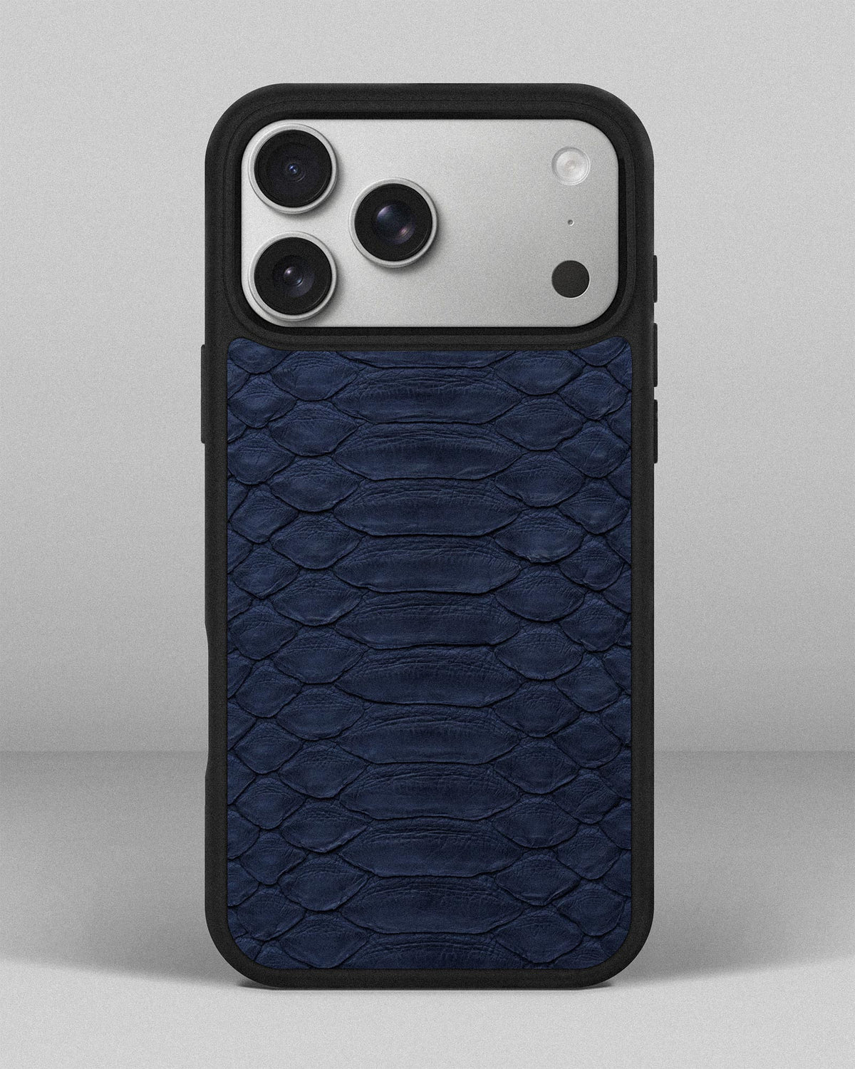 Steel Blue Python Leather Sport Case for iPhone 18 Pro Max