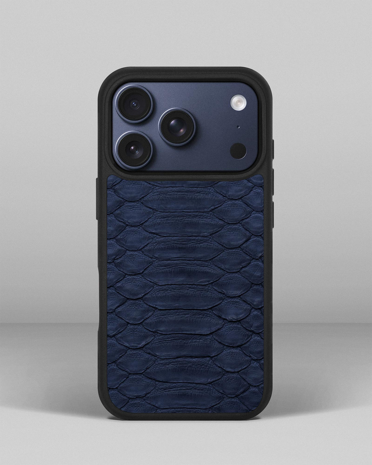 Steel Blue Python Leather Sport Case for iPhone 18 Pro